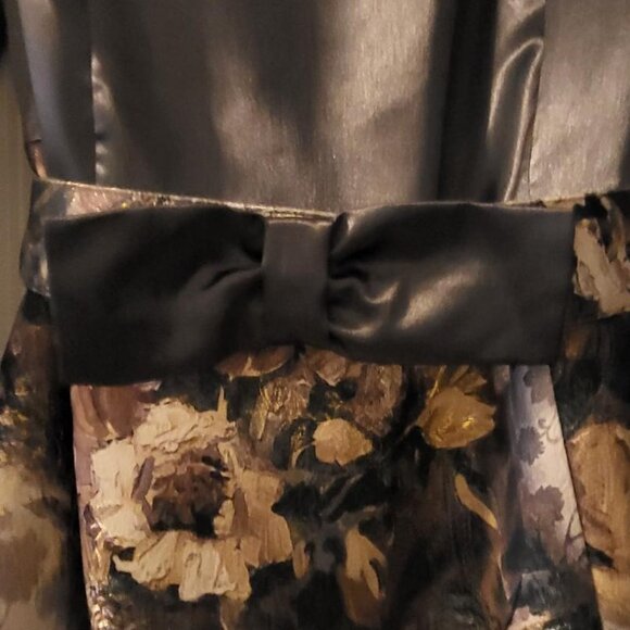 NWOT Midnight Velvet Rolled Collar Jacquard Cocktail Dress - Picture 5 of 5